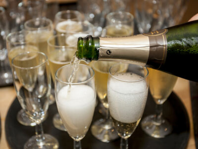 Champagne being poured into a glass